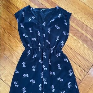 Madewell Blue Floral Midi Dress
